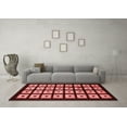 thumbnail image 3 of Ahgly Company Machine Washable Indoor Rectangle Abstract Red Modern Area Rugs, 5' x 7', 3 of 4