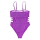 thumbnail image 1 of Traje de baño creativo de una pieza con doble hombro y doble apertura lateral para mujer, color morado, sexy, 1 of 5