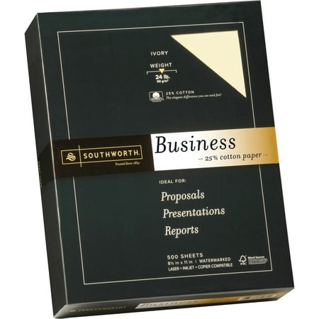 Southworth 24lb 25% Cotton Business Paper, Ivory, 500 / Box (Best Paper For Resume Printing)