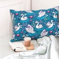 thumbnail image 4 of Bingfone Swan On The Pond for Double-Sided Plush Throw Pillow Cover, Pillow Protector with Hidden Zipper, Cushion Protector Home Decoration (Without Pillow Core)-14"x20", 4 of 6