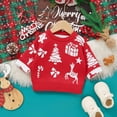 thumbnail image 5 of yocbz Little Girl Christmas Sweater Toddler Boy Girl Sweater Warm Pullover Sweatshirt Knitwear Knitted Fall Winter Clothes Red,Size for 18-24 Months, 5 of 6