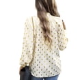 thumbnail image 4 of EFINNY Women's Bronzing Long sleeve V neck shirts Lady Casual Top, 4 of 8