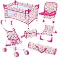 thumbnail image 6 of Chuvikid  Baby Doll Toy Set, Stroller Bed Highchair ,Convenient Handbag and Travel Storage Bag,Baby Doll Accessories Furniture Set for Girls Boys Gift Aged 3-12, 6 of 9