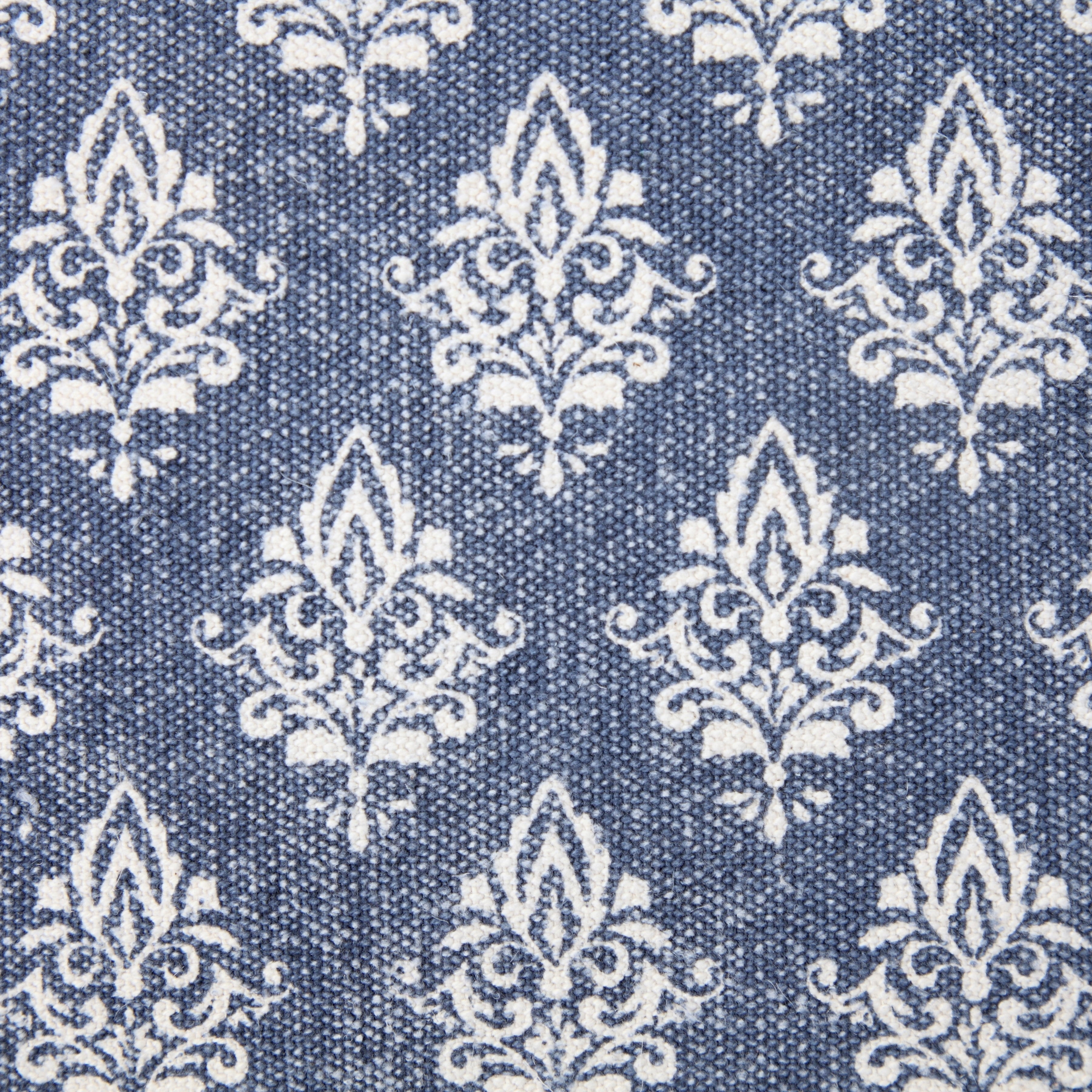 LR Home Flora Set of 2 Vintage Blue/White Damask Cotton Adult Decorative Lumbar Pillow