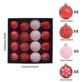 thumbnail image 6 of 16-Piece Red Christmas Ball Ornaments Christmas Tree Decorations Shatterproof Plastic Hanging Holiday Ornaments for Wreath, Window, Home Decor, 6 of 6