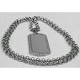 thumbnail image 5 of CZ BLING THICK  NECKLACE  DOG TAG STAINLESS STEEL ROLO CHAIN, 5 of 6