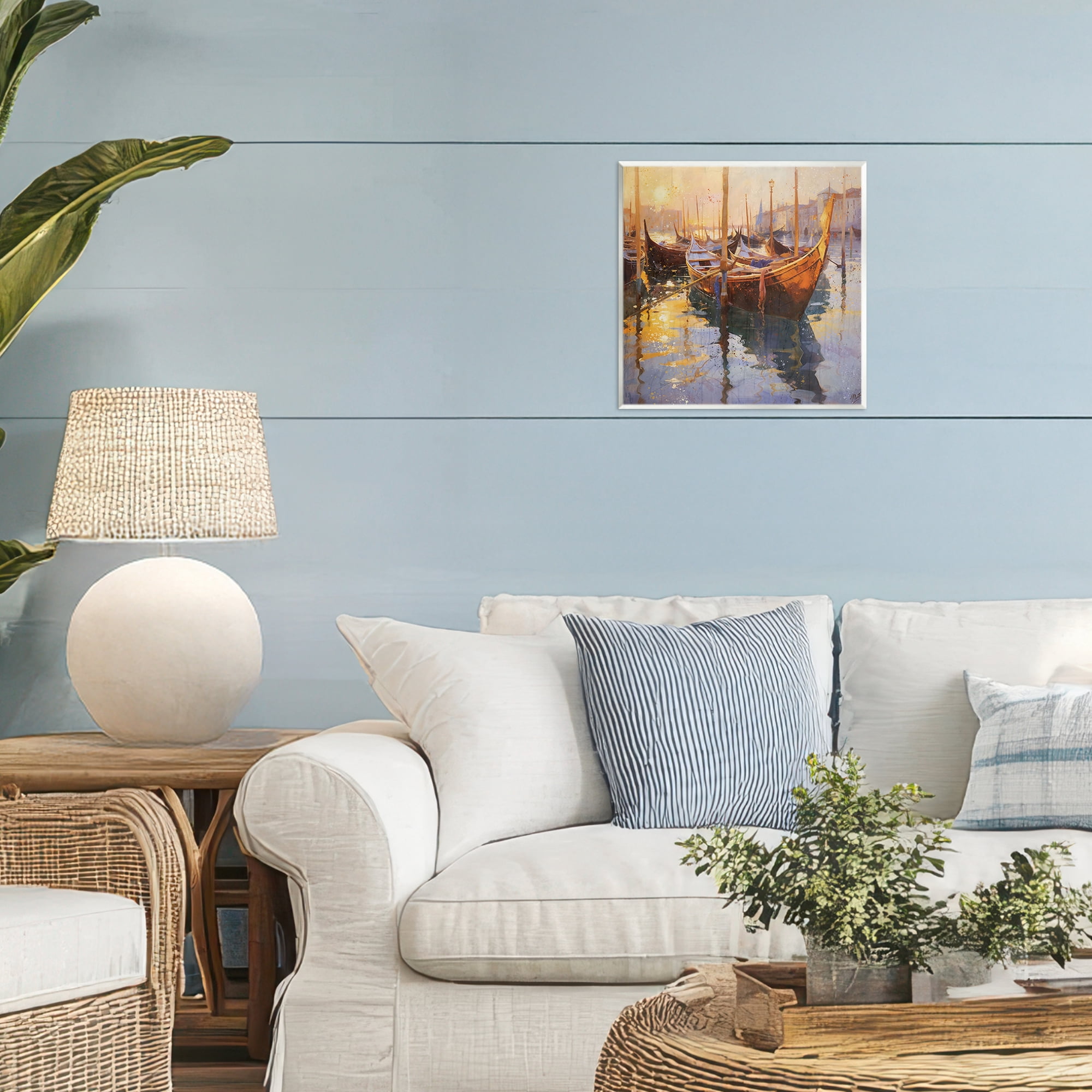 Stupell Industries Venetian Gondolas in Golden Light Wall Plaque Art, design by Marta Wiley