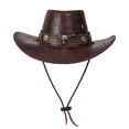 thumbnail image 3 of Fewfanhot Men's & Women's Faux Leather Cowboy Hat with Brown Bull Head Band, Adjustable Chin Strap Wide Brim Western Hat for Theme Party and Outdoor Activities, 3 of 6