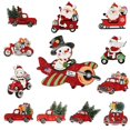 thumbnail image 2 of Yuarrent 12 Uds. Colgantes para árboles de Navidad, adornos para árboles de Navidad de madera, artesanías colgantes, decoración de camiones para la Kits de decoración para fiestas Yuarrent HA013118-00, 2 of 6