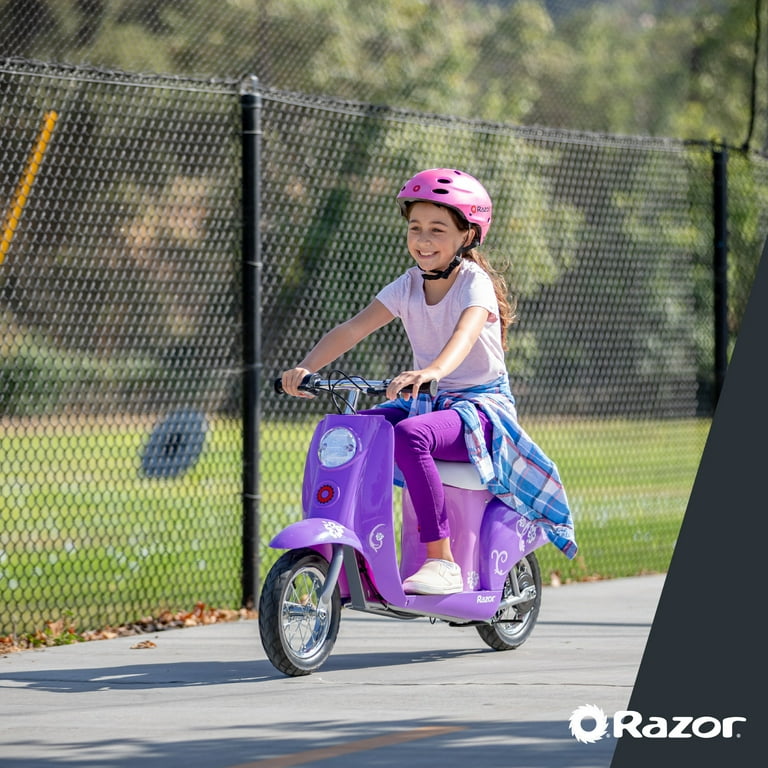 Razor Pocket Mod Miniature Euro-Style Electric Scooter - Kiki Purple, for  Kids and Teens Ages 13+ 