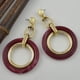 thumbnail image 3 of Vintage Circle Drop Pendientes Cuelgan Mujeres Niñas Boda marrón Yuyangstore Double Circle Drop Earrings, 3 of 5