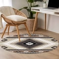 thumbnail image 5 of 3ft Washable Round Rug, Aztec Southwestern Non-Slip Circle Area Rug for Bedroom Bedside, Ethnic Tribal Style Geometric Brown Soft Indoor Floor Mat for Home Decor, 5 of 9