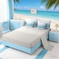 thumbnail image 4 of Manfei Oil Painting Ocean Wave Bedding Comforter Set for Kids Boys and Girls, Blue Coastal King Bedding Sets, Gray Reversible 7 Pieces, 4 of 6