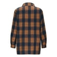 thumbnail image 5 of MaFYtyTPR Women Plaid Shirts Tops Autunm And Winter Checked Printed Long Sleeve Turn-down Collar Button Outwear Orange XXL, 5 of 5