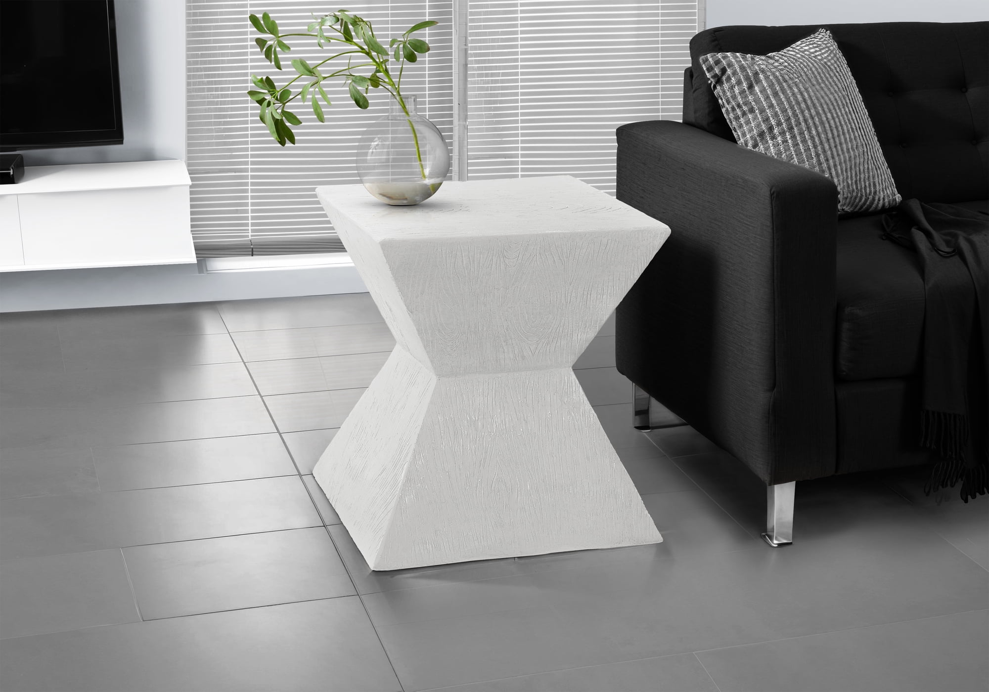 Monarch Specialties - Table D'Appoint, 25"H, Intérieur Ou Extérieur, Table D'Appoint, Bout, Table De Nuit, Chambre À Coucher, Salon, Blanc, Contemporain, Moderne