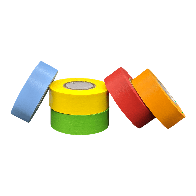 Lab Labeling Tape Variety Pack, 500 Length x 3/4 Width, 1 Inch Core [5  Rolls of Assorted Colors] for Color Coding and Marking