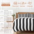 thumbnail image 6 of Queen 4 Piece Bedding Set Black and White Stripe Soft Breathable Duvet Cover and Pillowcase, Geometric Modern Minimalist Art Duvet Cover Set Bed Sheets for Bedroom Dormitory Guest Room, 6 of 9