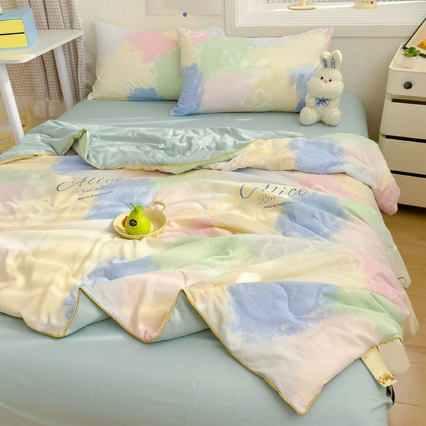Manta para sofá, cómoda y suave, de algodón lavado, estampada, para verano, con ventilación y térmica.