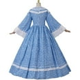 thumbnail image 5 of Women's Light Blue Victorian Civil War Era  Vintage Reenactmen Dress - Historical Civil War Period Gown, 5 of 6