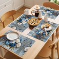 thumbnail image 5 of White Blue Spring Floral Placemats Set of 6 Pastoral Flowers Retro Place Mats Indoor Wipeable Table Mats Washable Cloth Dining Table Placemats for Kitchen Holiday Party Home Decor 13x19 Inch, 5 of 9