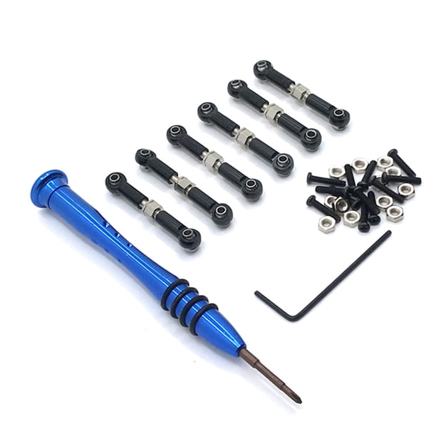 Bieldinche de conexión suministra piezas de vehículo controladas ajustables reemplazo de ensamblaje de automóviles realistas para wltoys a959 negros 6 piezas Inevent FN001591-05
