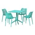 thumbnail image 2 of WestinTrends Playa 5-Piece Modern Square Patio Dining Table Set with Stackable Patio Dining Chairs, Turquoise, 2 of 13