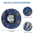 thumbnail image 3 of Shower Caps,Blue Sun Moon Constellation Pattern Waterproof Shower Cap for Women 4 Pieces,Double Reusable Hair Cover for Shower PEVA Elastic Stretch Hem, 3 of 7