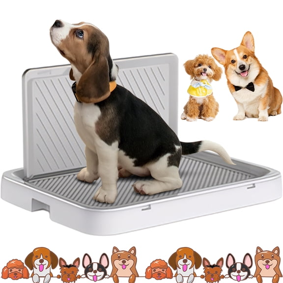 Shgeyfdj Dog Potty Tray Puppy Pad Holder Reusable Indoor with Removable Wall for Small & Large Dogs