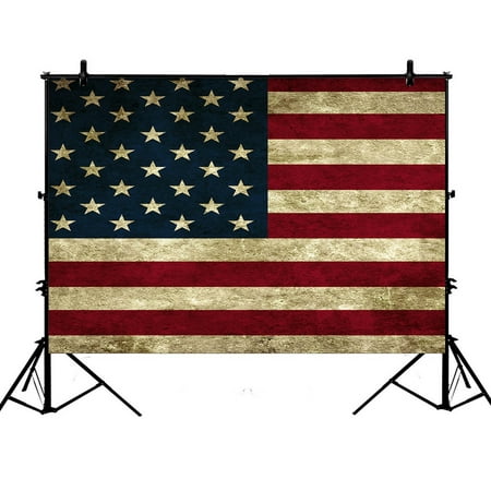 GCKG 7x5ft American Flag Photography Backdrop,American Flag Polyester