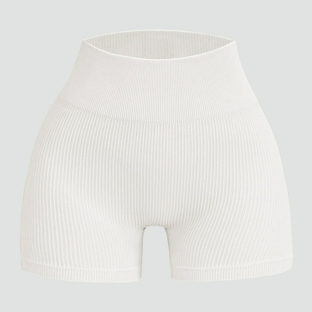 MKLEKYY Pantalones Cortos para Mujer, Deportivos, Sin Costuras, Acanalados, para Entrenamiento, Yoga