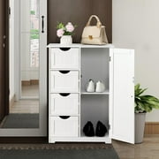 UBesGoo Bathroom Floor Cabinet,Wooden Side Storage Organizer Cabinet