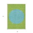 thumbnail image 3 of HomeRoots 597178 8 x 10 ft. Lime Green & Blue Striped Washable Indoor & Outdoor Rectangle Area Rug, 3 of 5