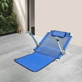 thumbnail image 4 of Blue+Grey Adjustable Bed Backrest with Armrest,Beach Chair Reading Bed Rest Pillows,Lifting Backrest Portable Folding Sit-up Back Rest,Neck Lumbar Back Support with Head Pillow, 4 of 25