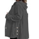 thumbnail image 3 of Chaqueta de Otoño para Mujer con Capucha, Informal, con Botones, Larga, Holgada, de , con Bolsillos. Gris M, 3 of 7