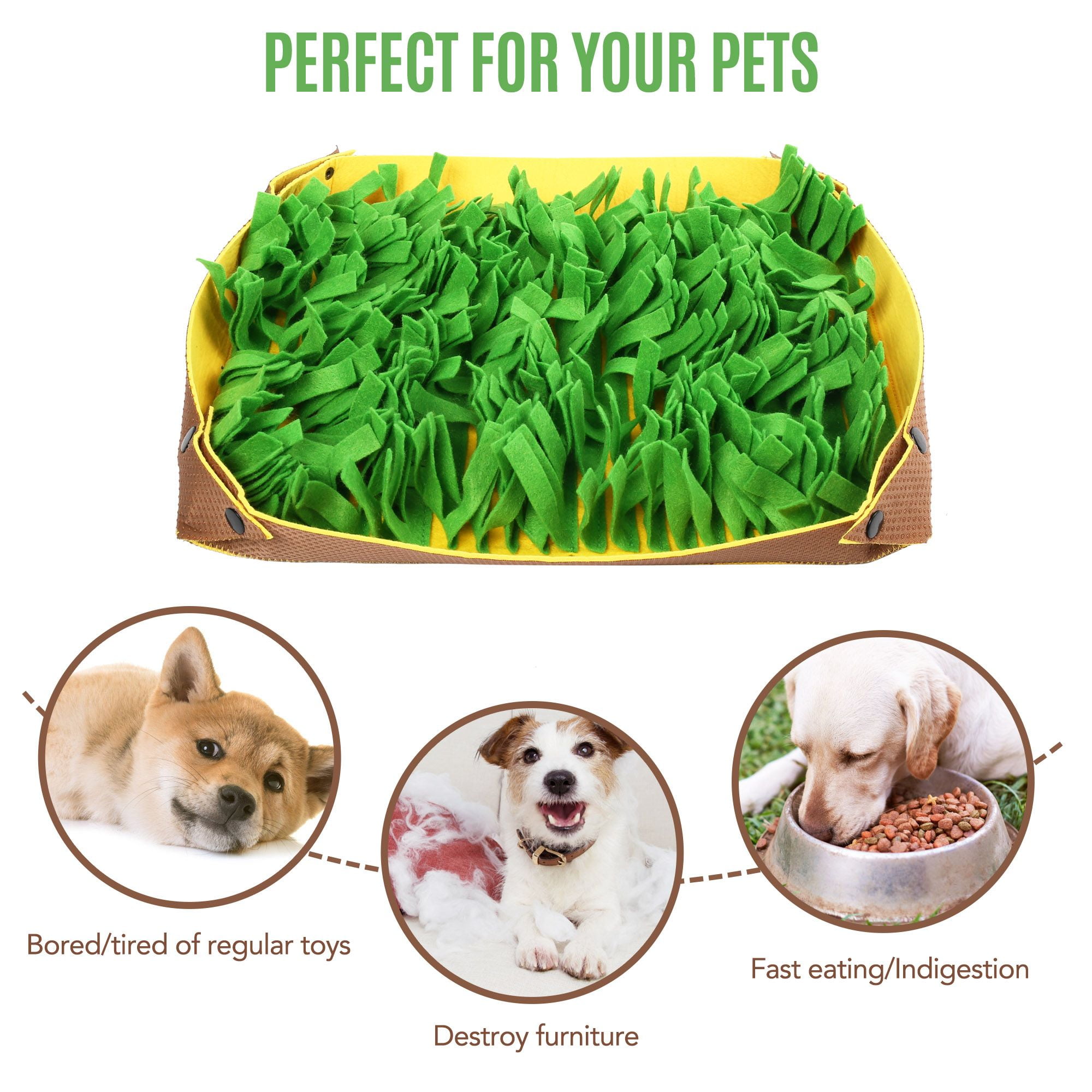 Benepaw Durable Pet Snuffle Mat Dog Nosework Feeding Sniffing Mat