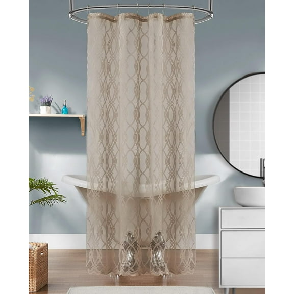 WARM HOME DESIGNS Linen Modern Shower Curtain 84 Inches Long. GSH Linen 36