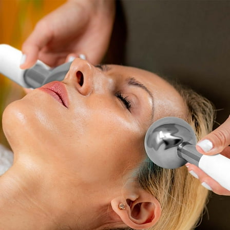 2 Pcs Steel Ice Globes Facial Massage Anti-Ageing Face Skin Lifting Firming with Carrying Pouch (FR05x2)