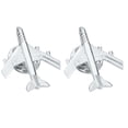 thumbnail image 1 of Xuanheng 2Pcs Crystal Zircon Plane Lapel Pins Airplane Brooch Collar Pin Button for, 1 of 8