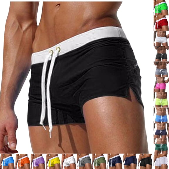 Paiwinds Men's Swim Trunks Quick Dry Solid Color High Stretch Elastic Waist Lightweight Comfortable Beach Shorts for Swimming Vacation