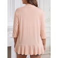thumbnail image 5 of FlorCurve Plus Size Cardigans for Women 3/4 Sleeve Ruffle Cardigans Casual Lightweight Summer Cover Up, Pink 4XL, 5 of 6