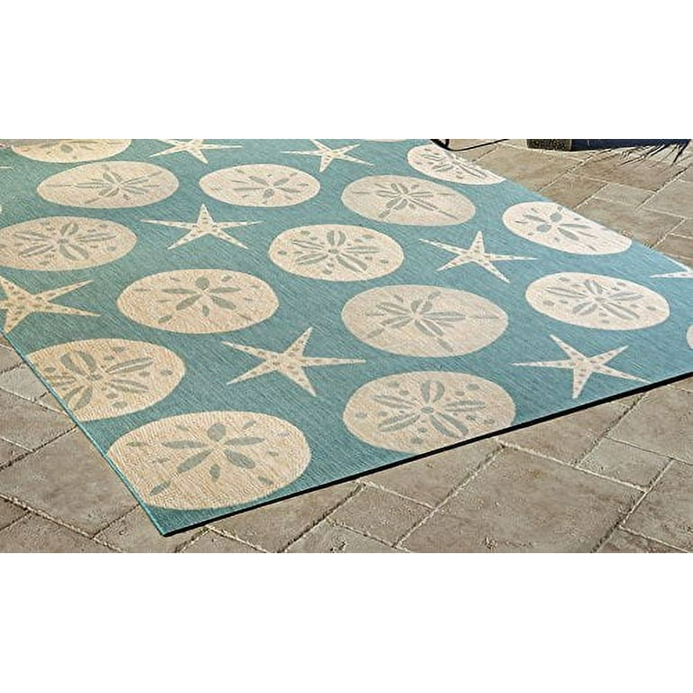 5'X8' Sand Beige Hand Hooked Uv Treated Coastal Sea Life Indoor Outdoor Area Rug 5'X8' Sand Beige Hand Hooked Uv Treated Coastal Sea Life Indoor Outdoor Area Rug