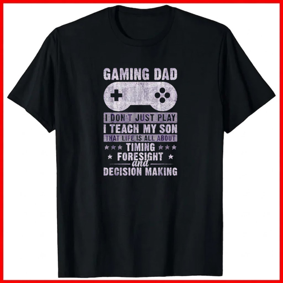 Gaming Dad Father Son Funny Father Day Matching Controller Slog Unisex T-Shirt T54567, up to size 5XL