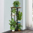 thumbnail image 3 of Soporte para plantas LINZINAR de 4 niveles para 5 plantas en macetas de interior, negro, 3 of 6