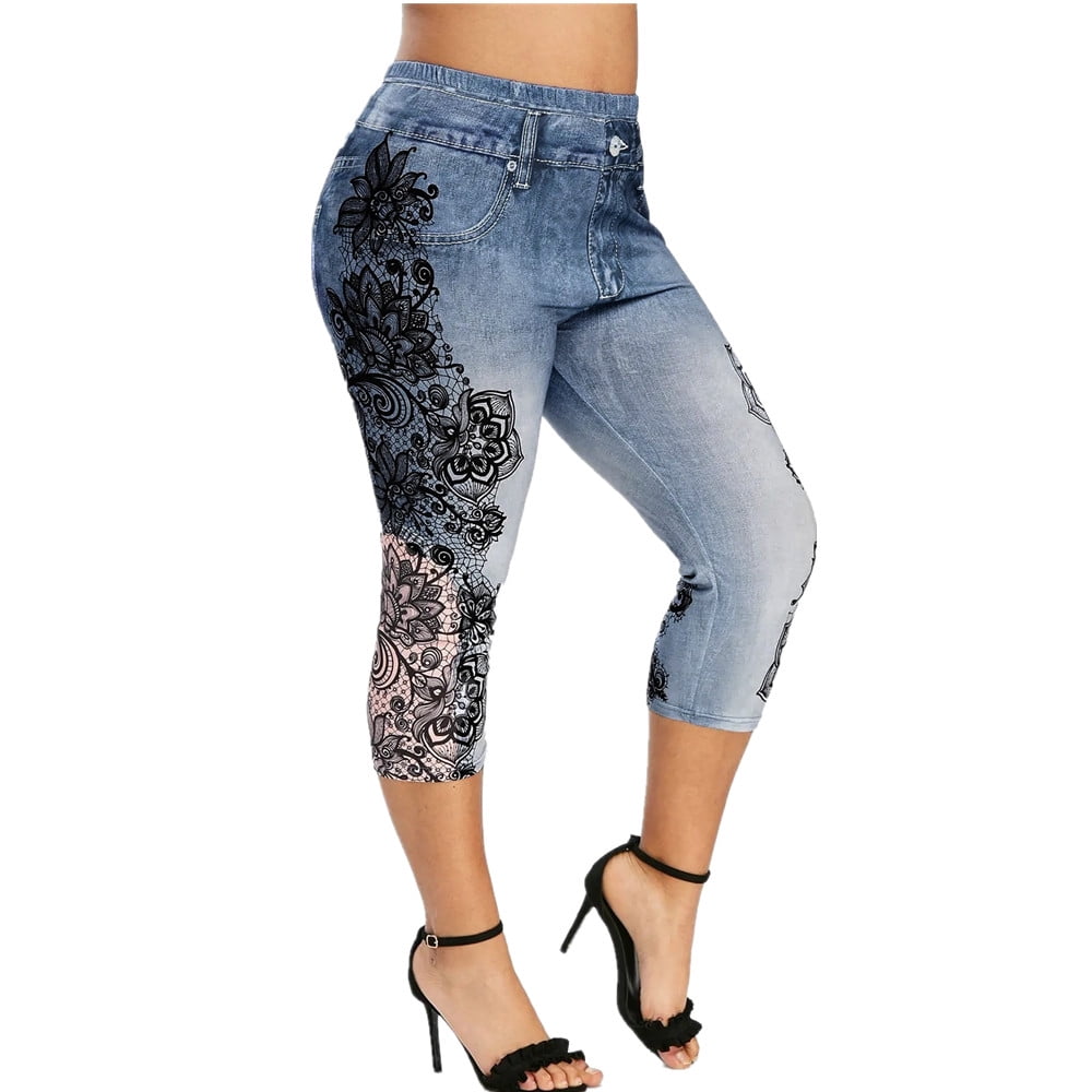 plus size denim leggings walmart