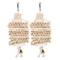 thumbnail image 1 of 2Pcs Bird Chew Toys Parrots Cuttlefish Bone Corn Husk Loofah String Pendant Climbing Biting Toys, 1 of 9