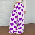 thumbnail image 3 of Women's Casual and Fashionable Printed Elastic Waist Loose Wide Leg Pants with Plush Lining for Winter and Lounge Wear,Purple,2XL, 3 of 3