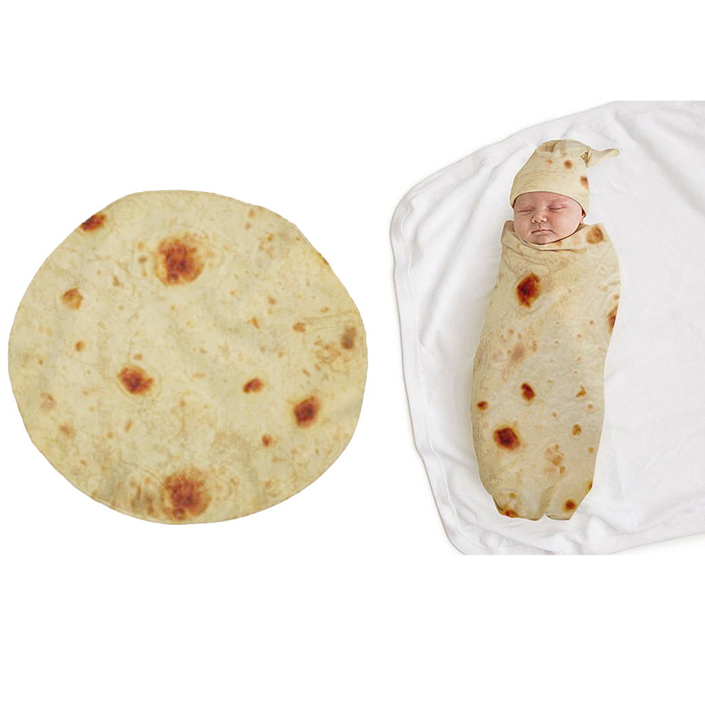 Newborn Burrito Blanket Baby Flour Tortilla Swaddle Blanket Sleep Swaddle Wrap 