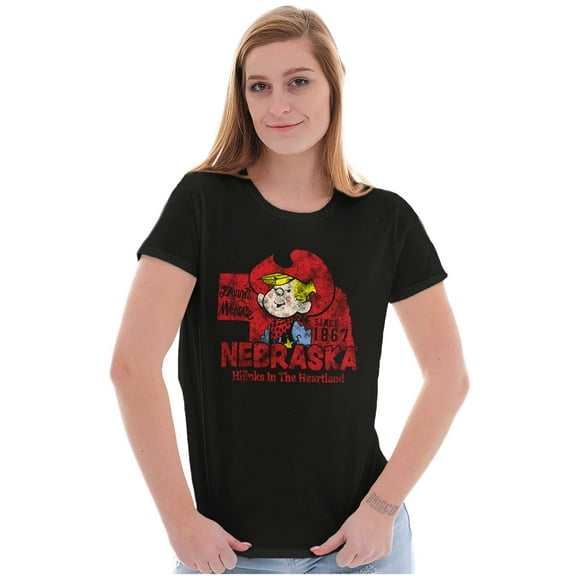 Dennis The Menace Nebraska State Womens Slim Fit Graphic Tee Brisco Brands S