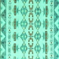 thumbnail image 1 of Ahgly Company Indoor Square Abstract Turquoise Blue Modern Area Rugs, 5' Square, 1 of 4