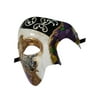 Men's Phantom Purple Harlequin Large Mardi Gras Masquerade Mask